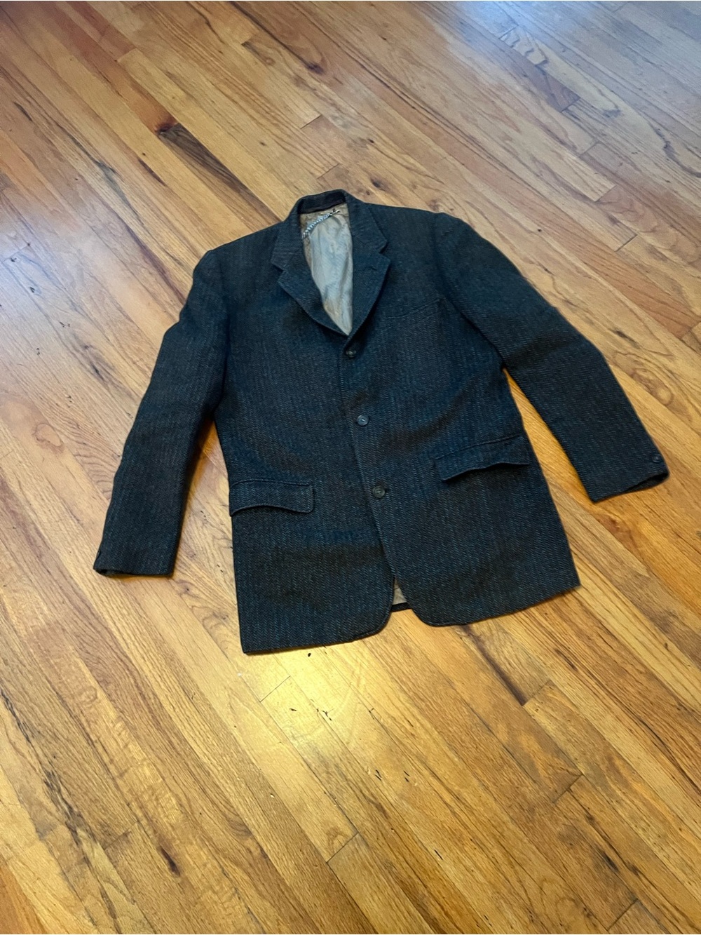 Vintage Dark Herringbone Sport Coat